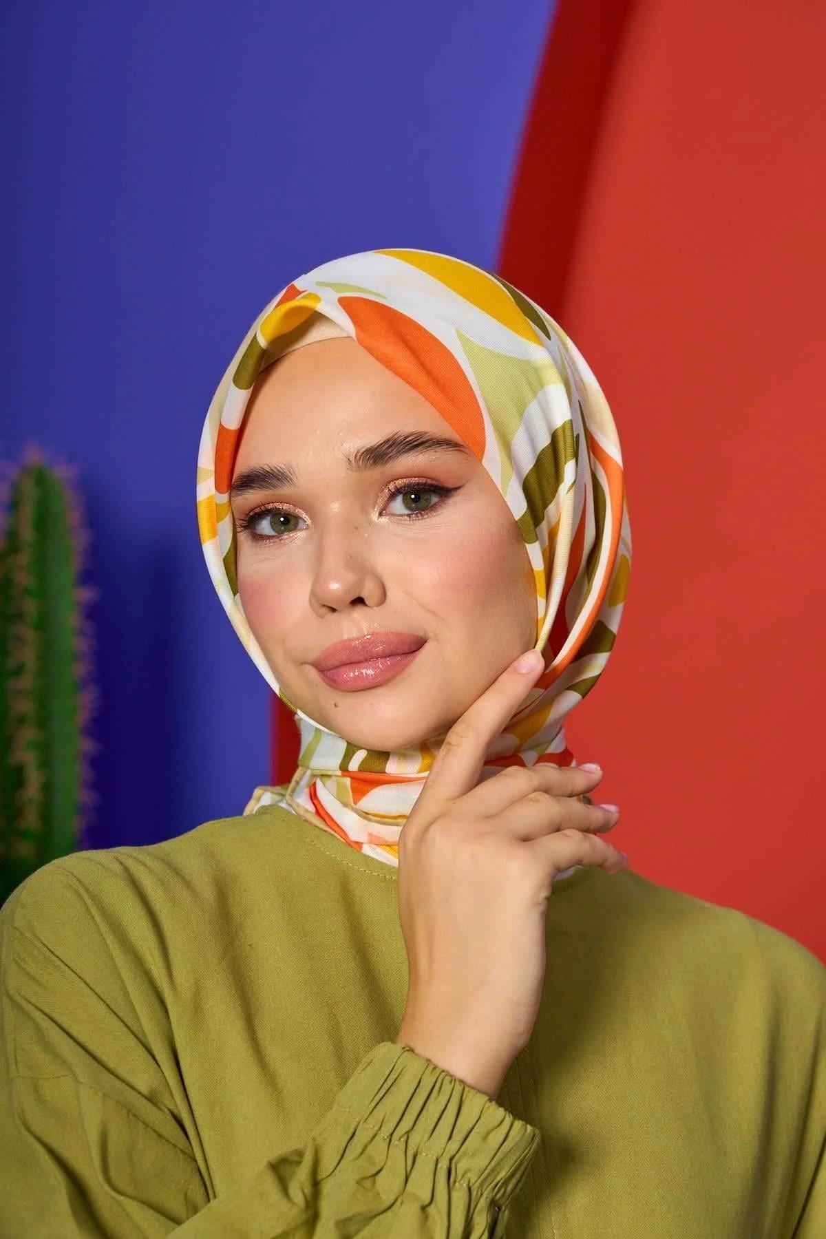 Marrakech Koleksiyon Soft Eşarp Kehribar Safran 1206-11