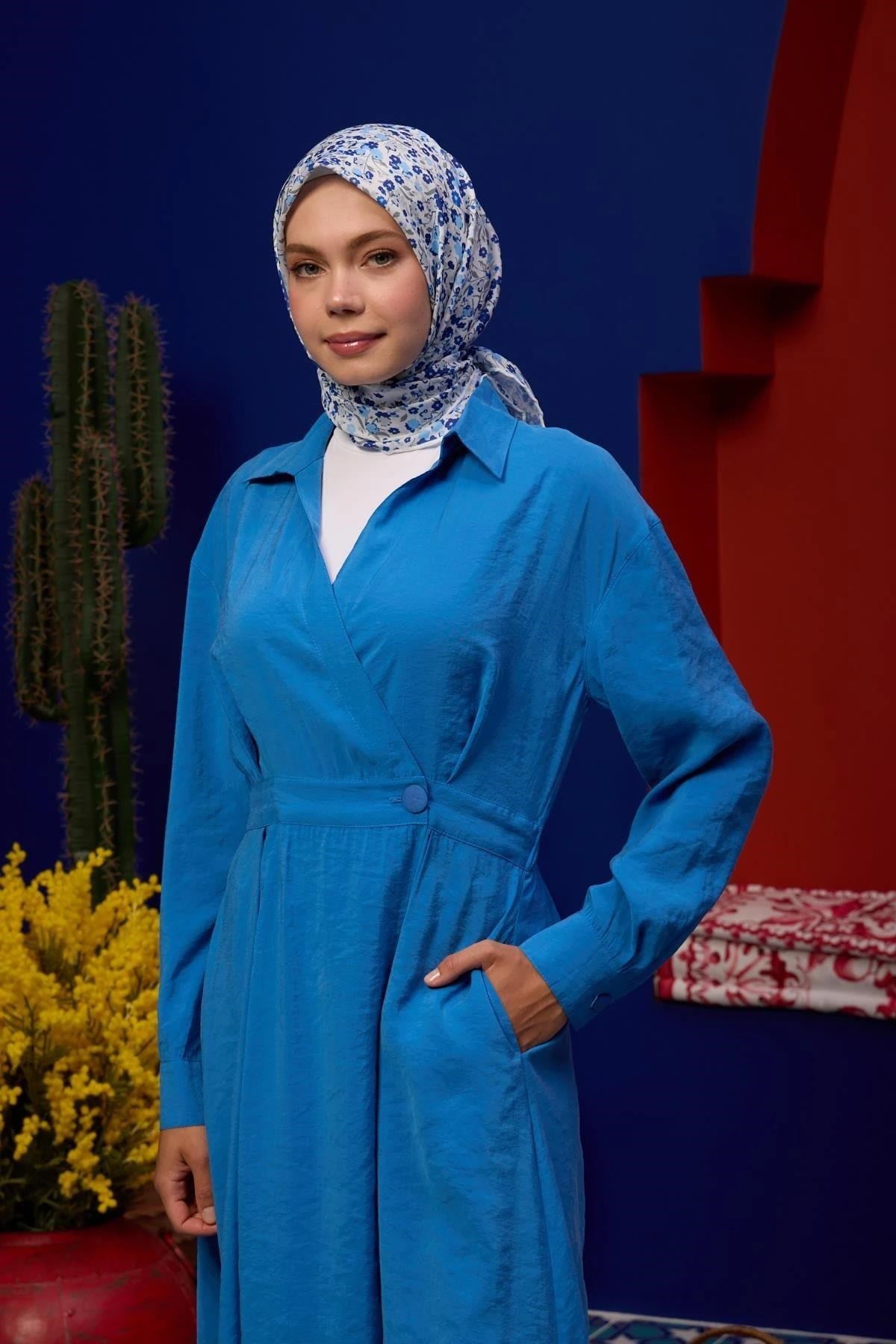 Marrakech Koleksiyon Soft Eşarp Lacivert Mavi 1193-02