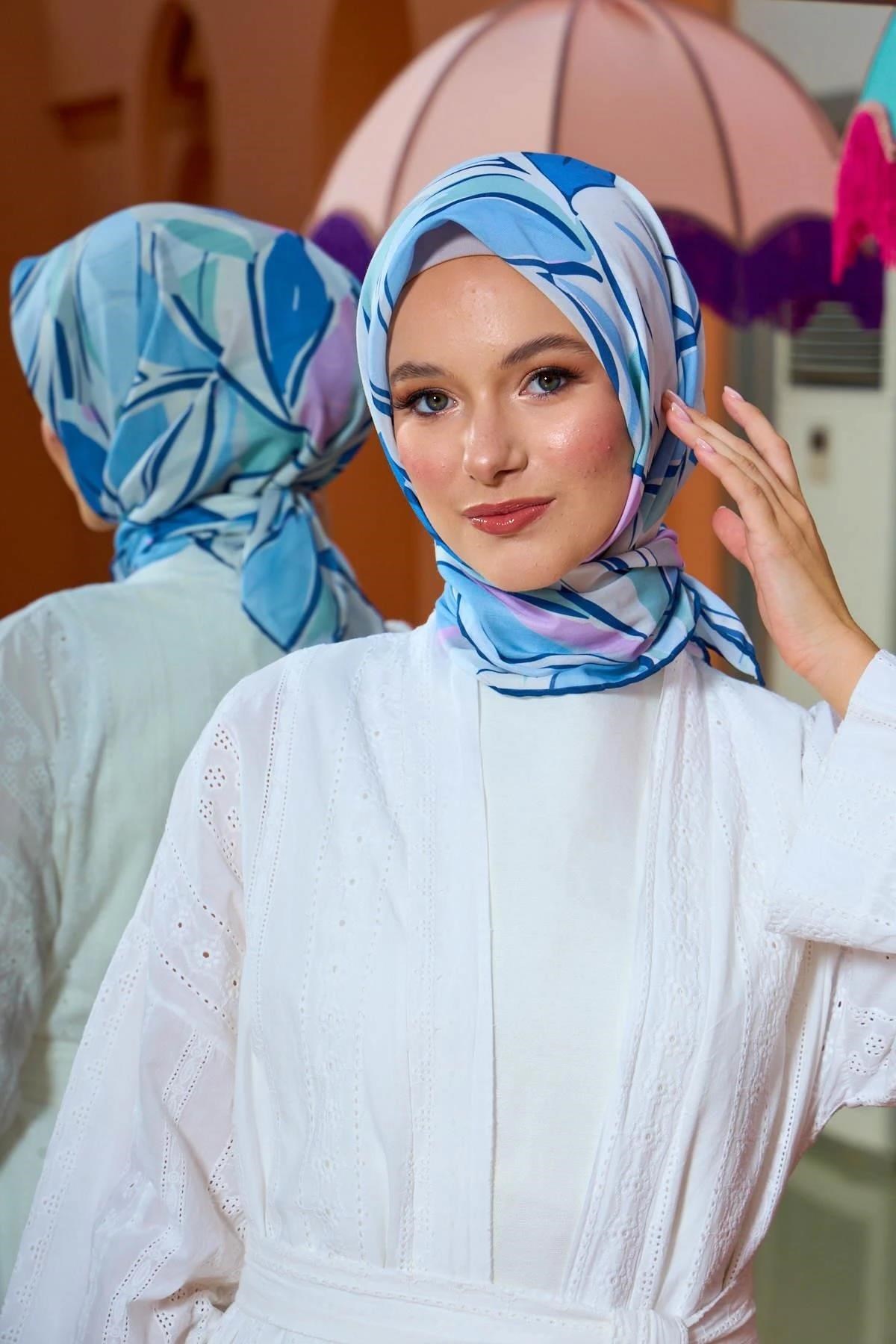 Marrakech Koleksiyon Soft Eşarp Lavanta Turkuaz 1199-03