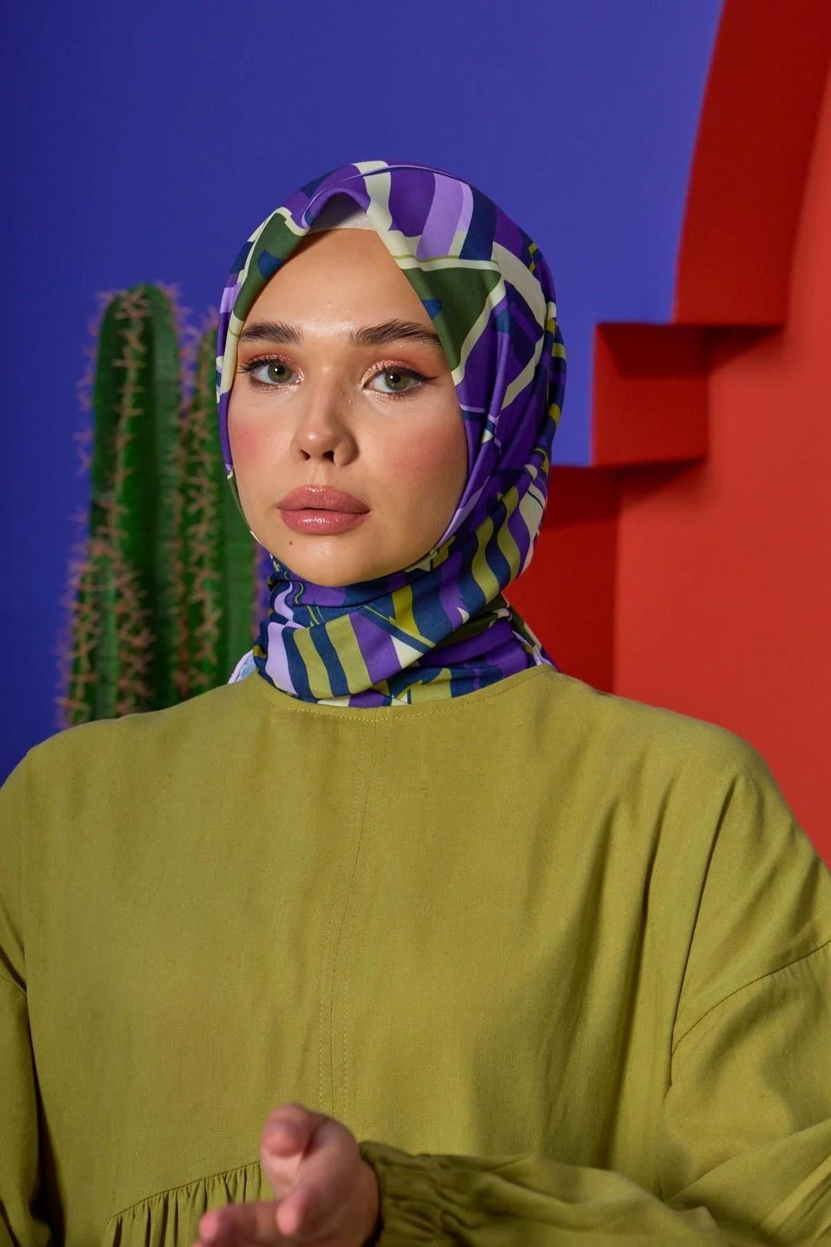 Marrakech Koleksiyon Soft Eşarp Mor Menekşe 1208-03