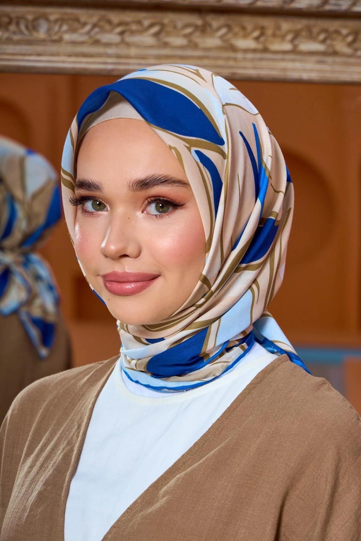 Marrakech Koleksiyon Soft Eşarp Soft Vizon Lacivert 1199-08