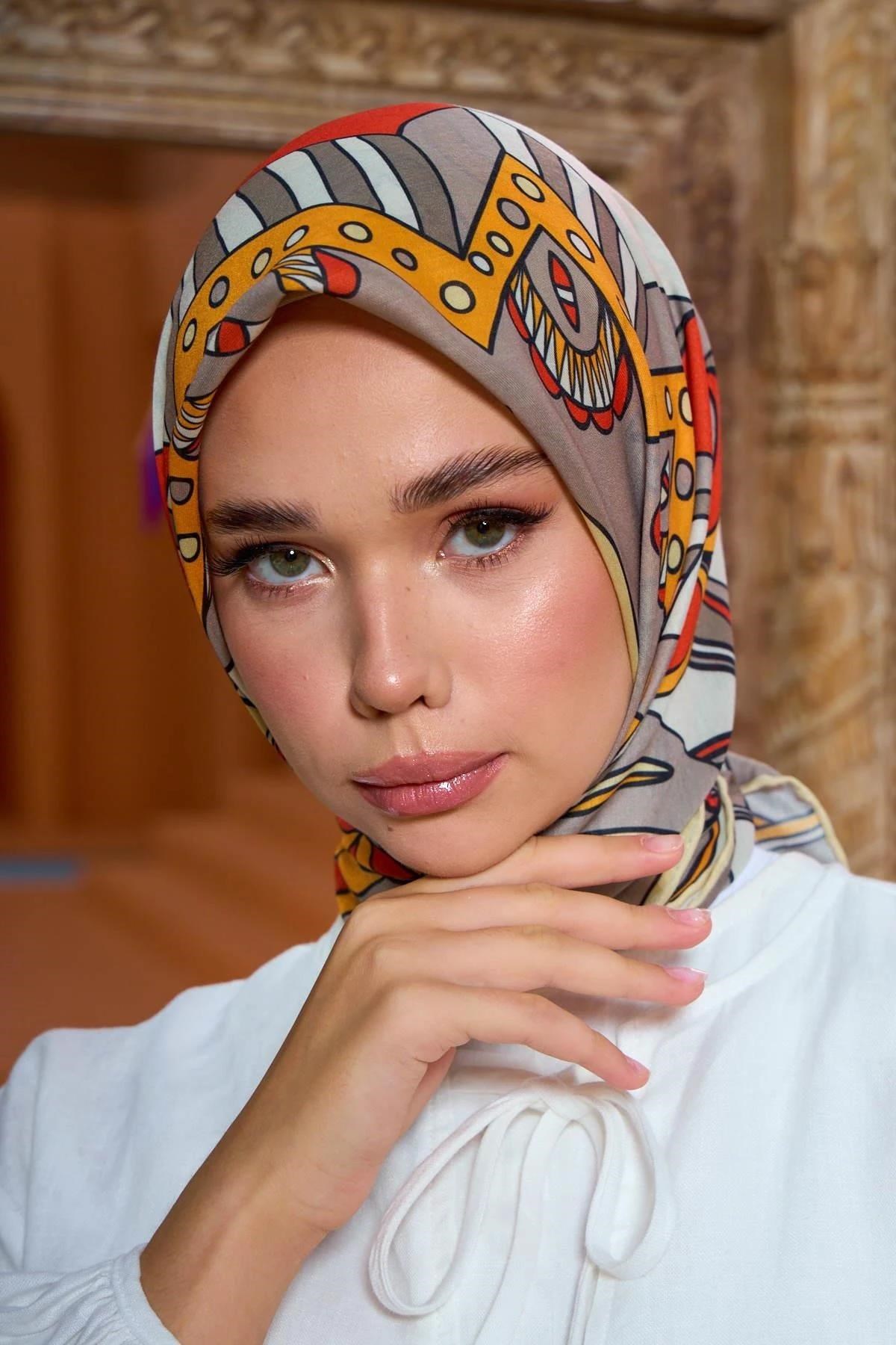 Marrakech Koleksiyon Soft Eşarp Turuncu Vizon 1202-03