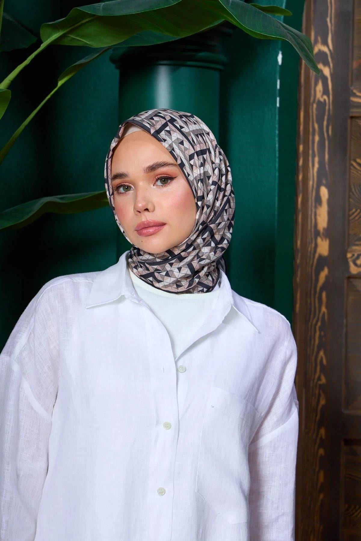 Marrakech Koleksiyon Soft Eşarp Vizon Siyah 1203-11