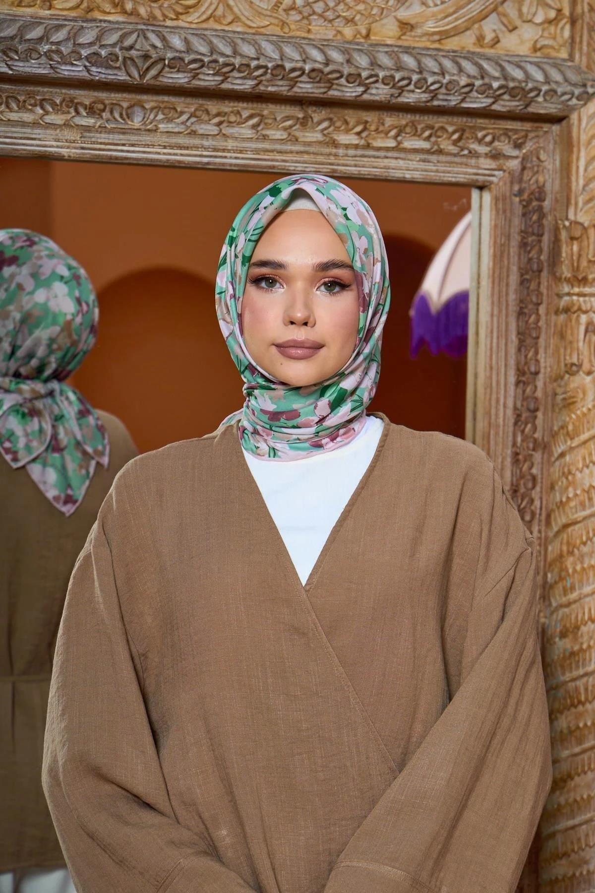 Marrakech Koleksiyon Soft Eşarp Zümrüt Bordo 1200-11