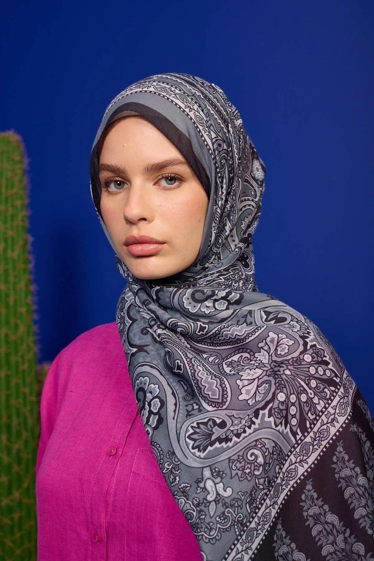 Marrakech Koleksiyon Soft Şal Koyu Gri Siyah 3049-02