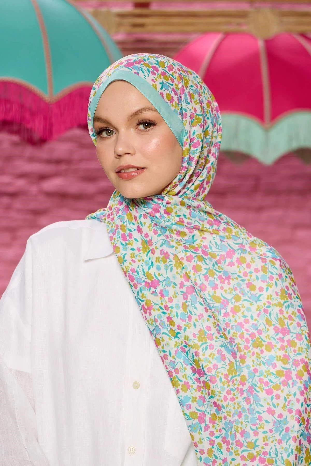 Marrakech Koleksiyon Soft Şal Su Yeşili Bebe Mavi 3046-04