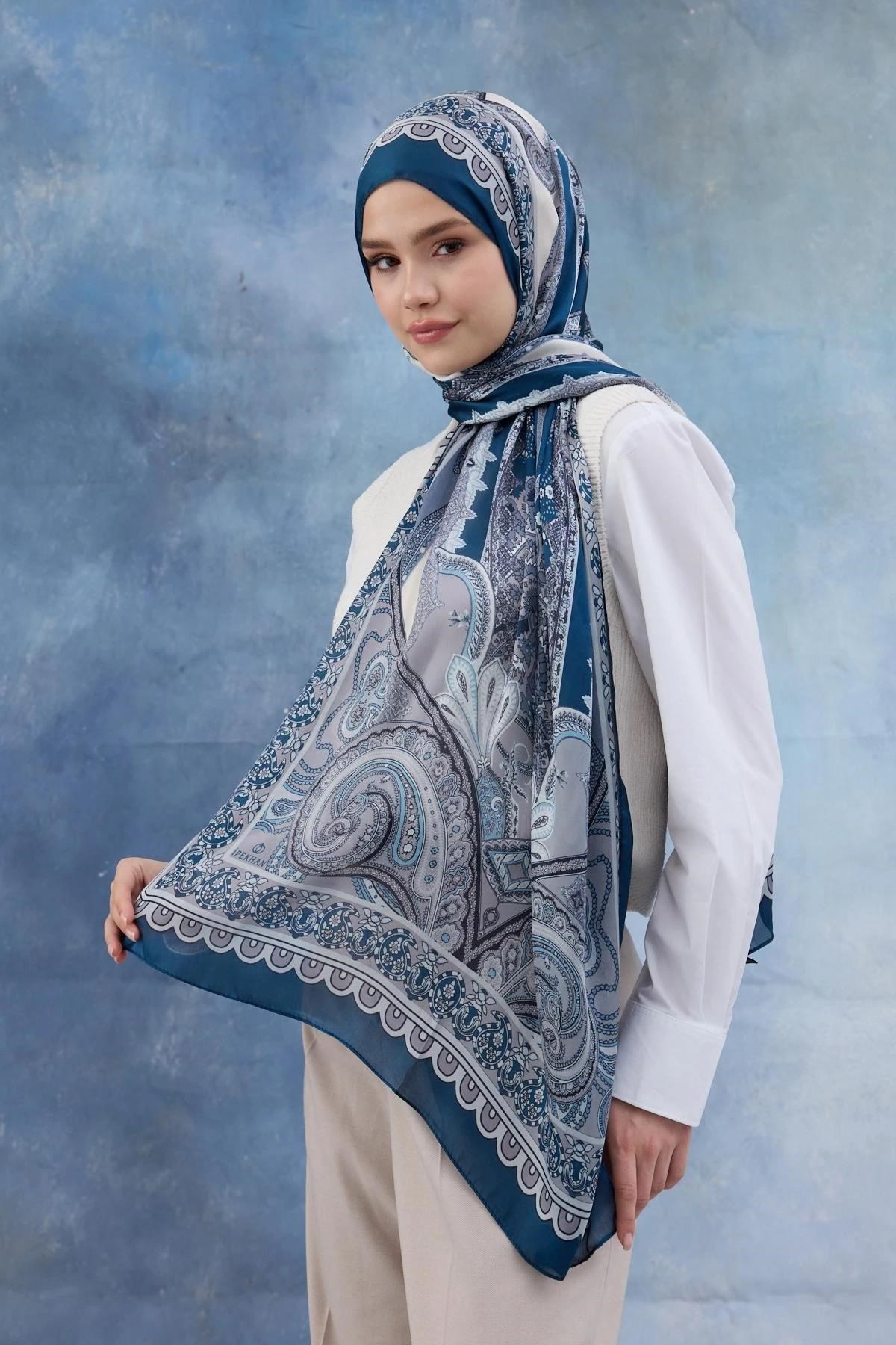 Mavi Hint Vual Şal - 5006-01