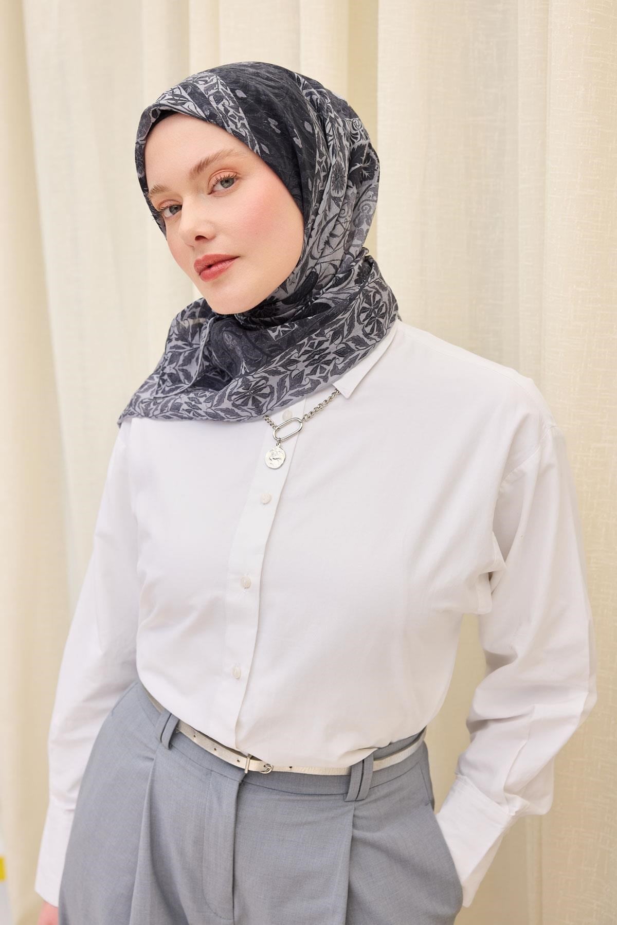 Monare Eşarp Lora Gri 90x90