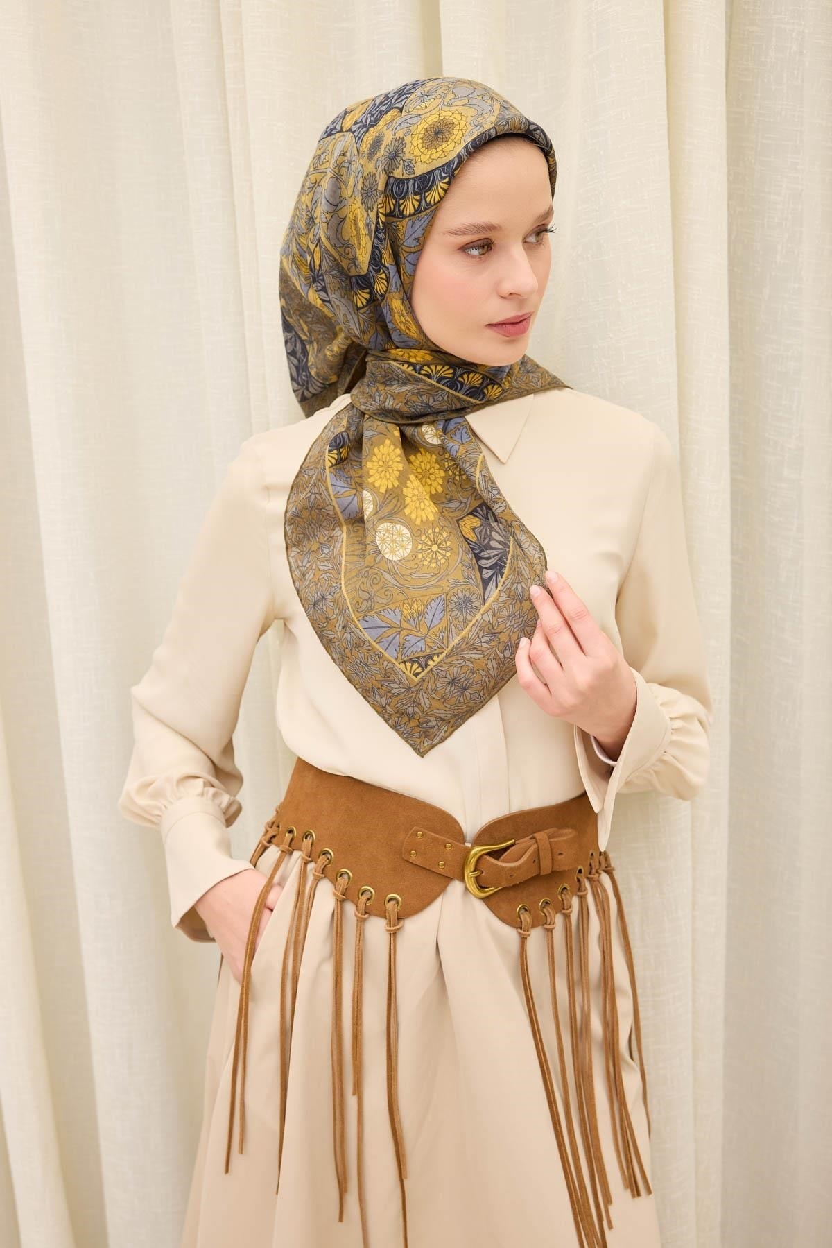 Monare Eşarp Lora Olive 90x90