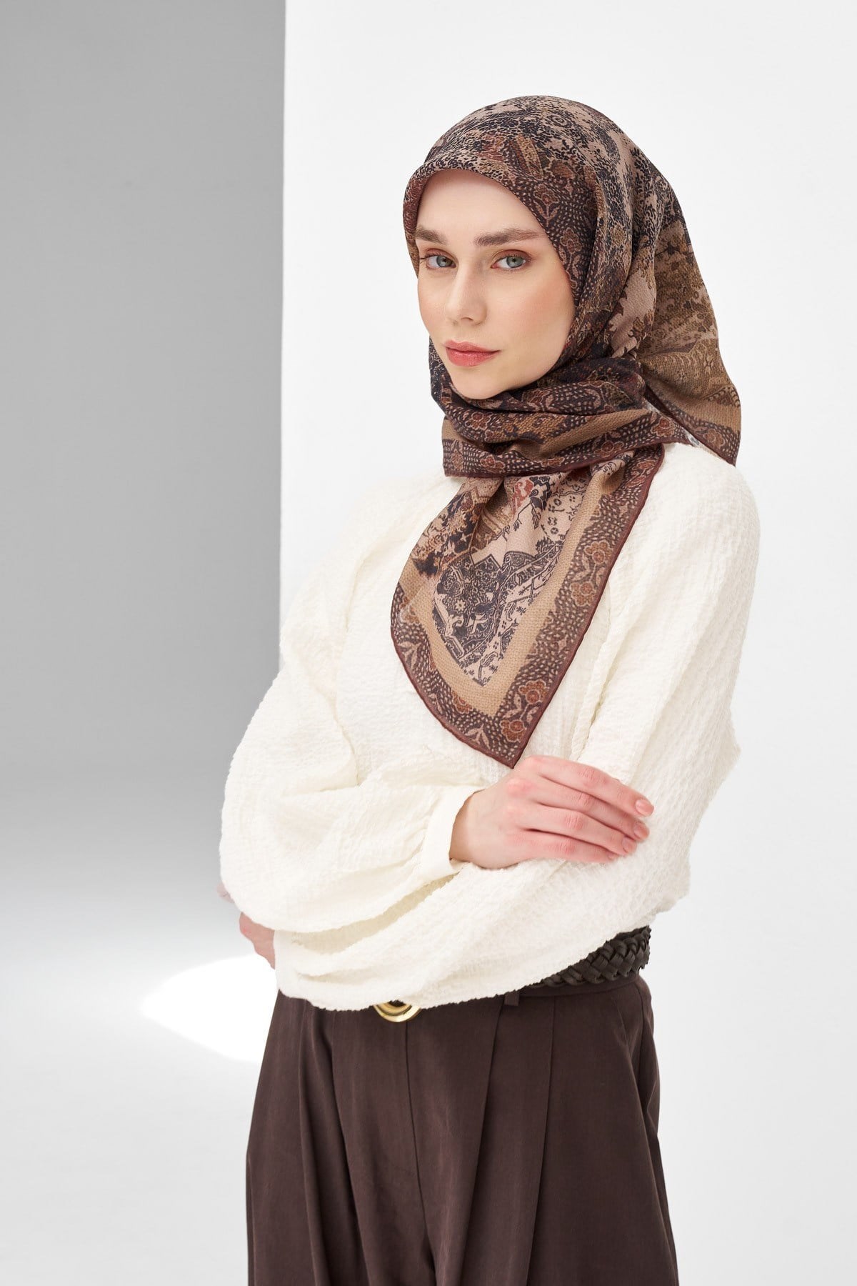 Monare Eşarp Modern Bordo 90x90