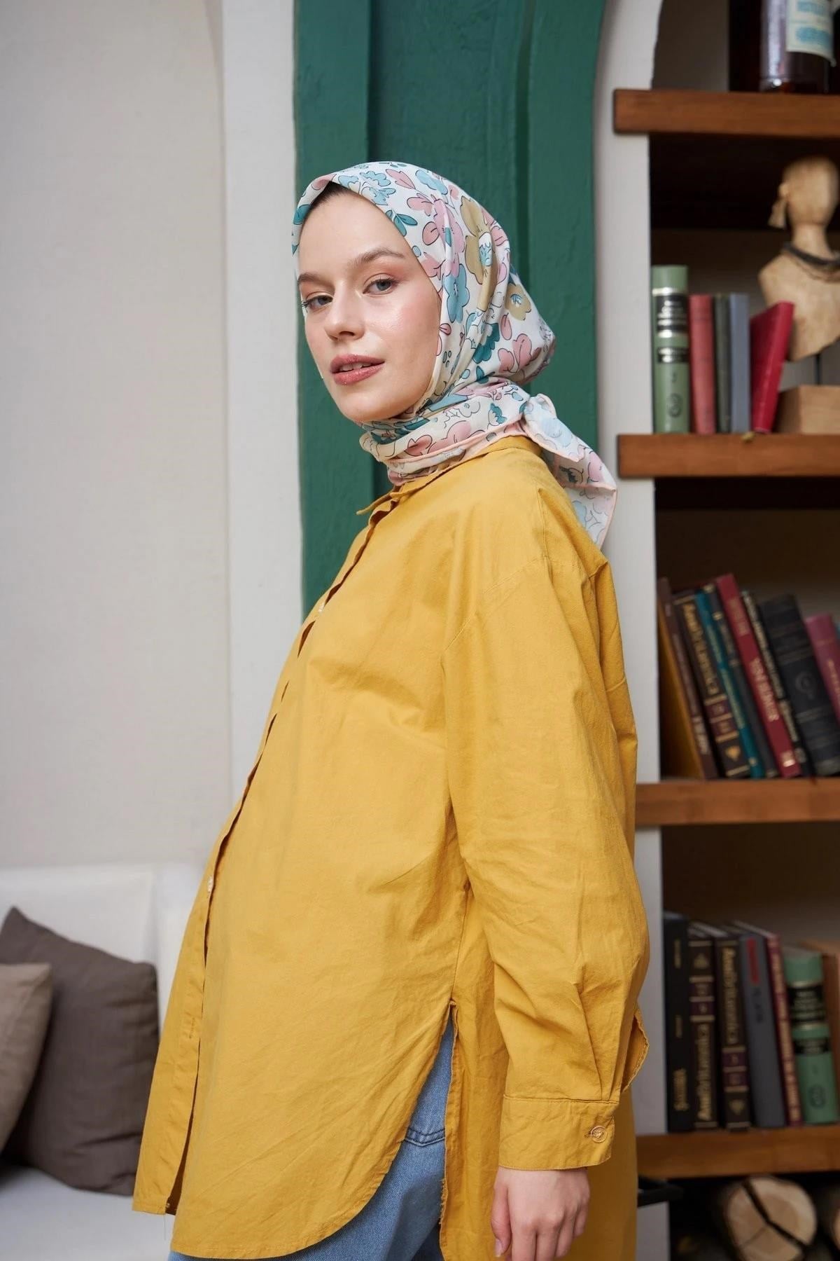 Nergis Pastel Pemba Pamuk Viskon Eşarp