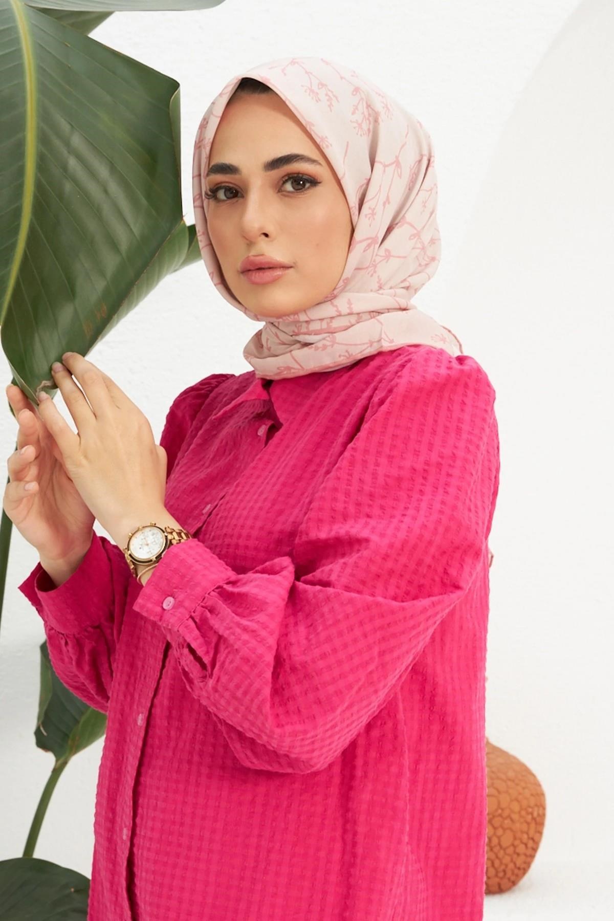Olive Pudra Pamuk Viskon Eşarp