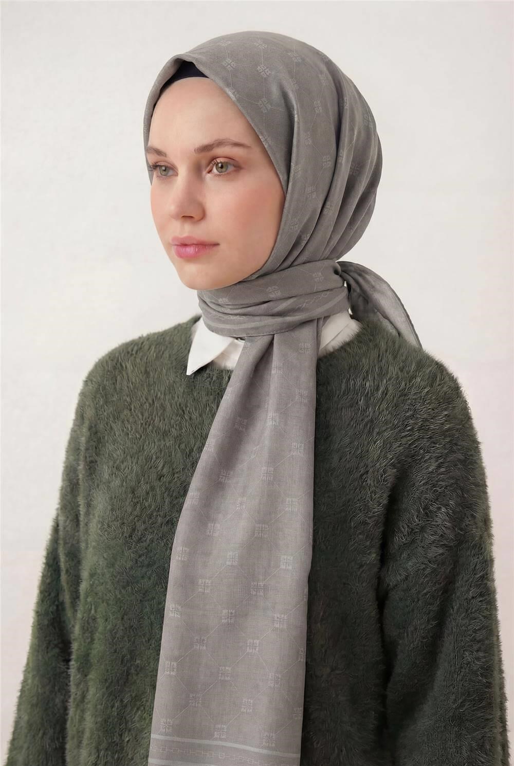 Pamuk Polyester Liva Şal Gümüş Nefes Alan Dokulu 90x200
