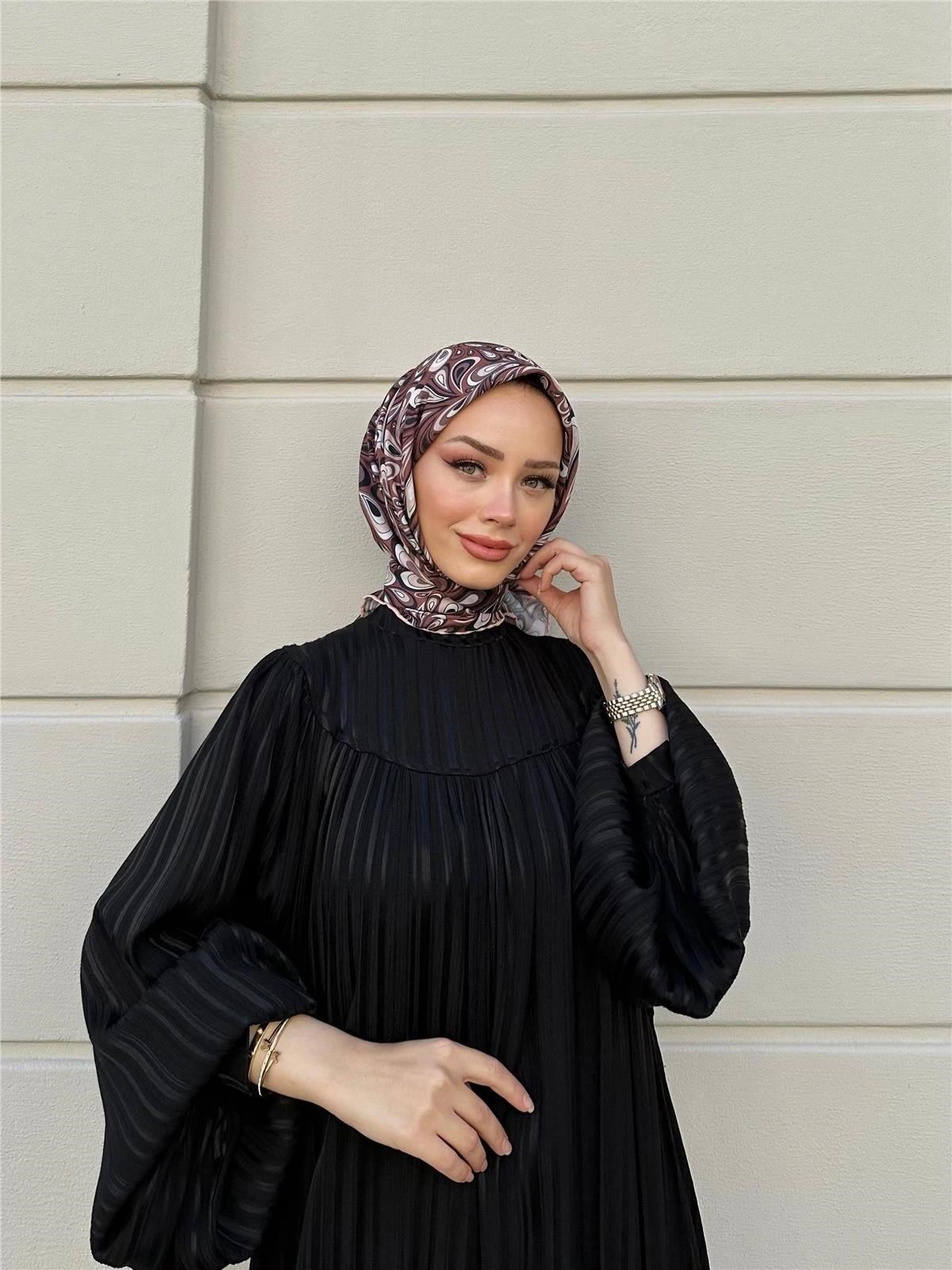 Relax Ebruli Soft Eşarp Kahverengi 1147-19