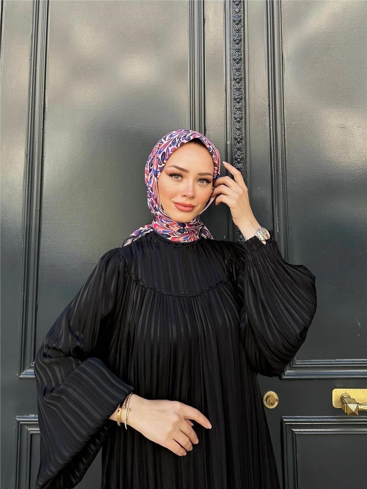 Relax Ebruli Soft Eşarp Mavi Beyaz 1147-09