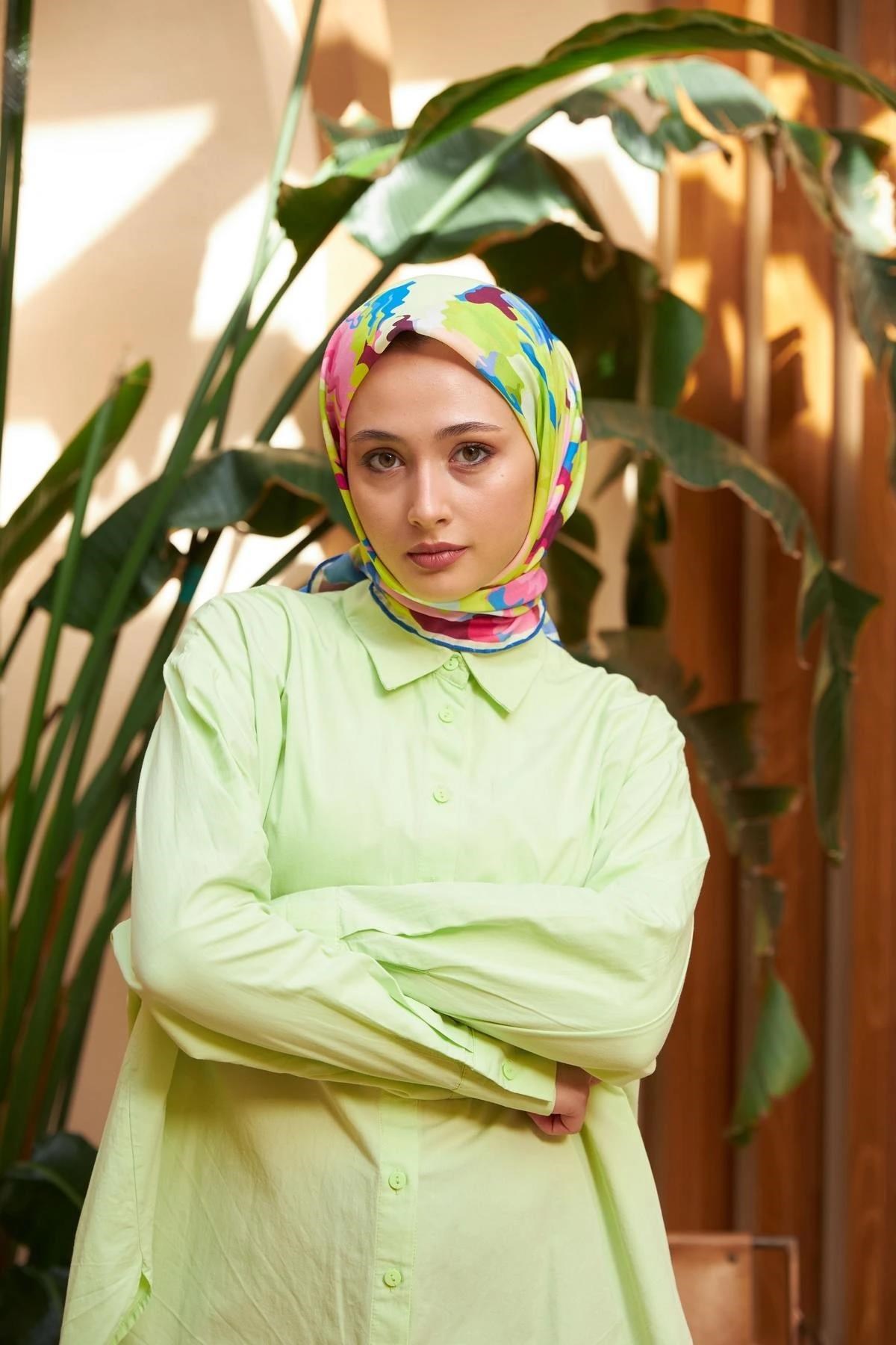 Relax Rainbow Soft Eşarp Açık Yeşil 1154-03