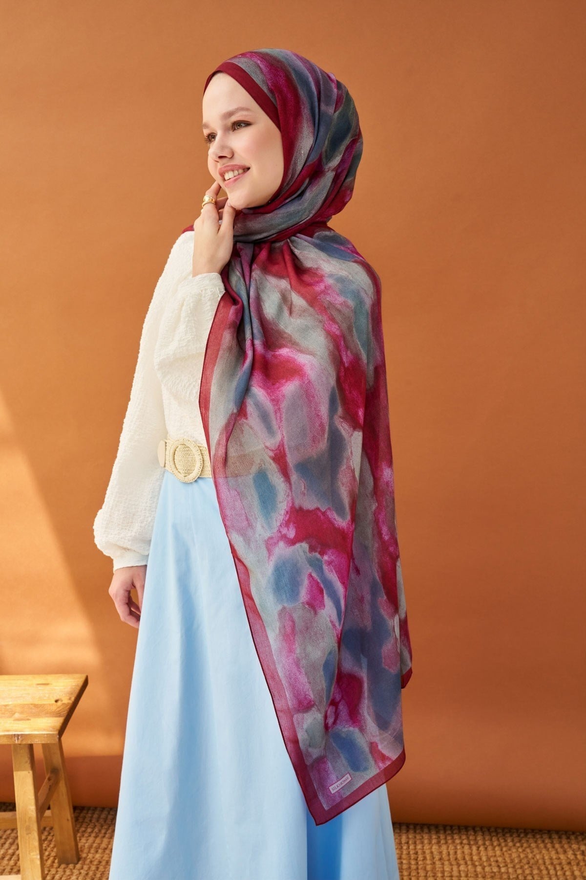 Riva Şal Tencel Cloud Bordo