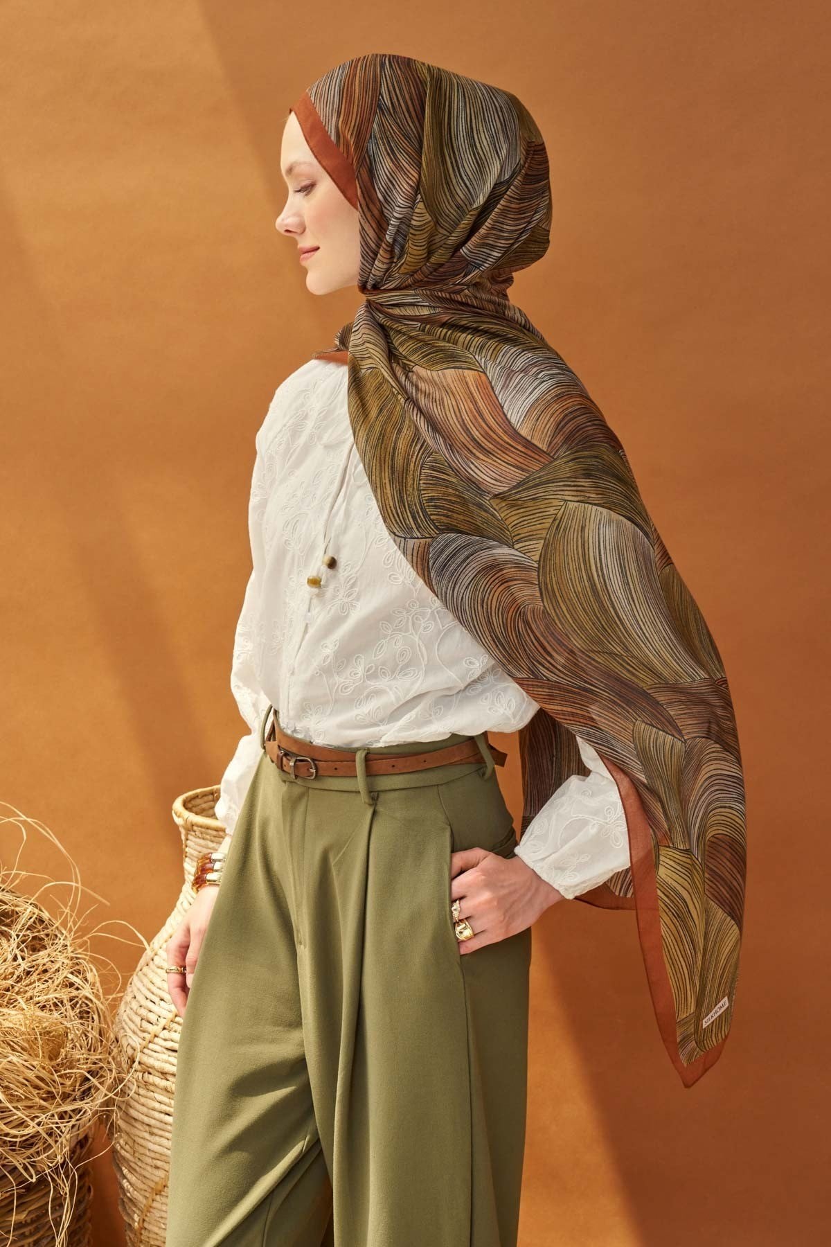 Riva Şal Tencel Flow Taba