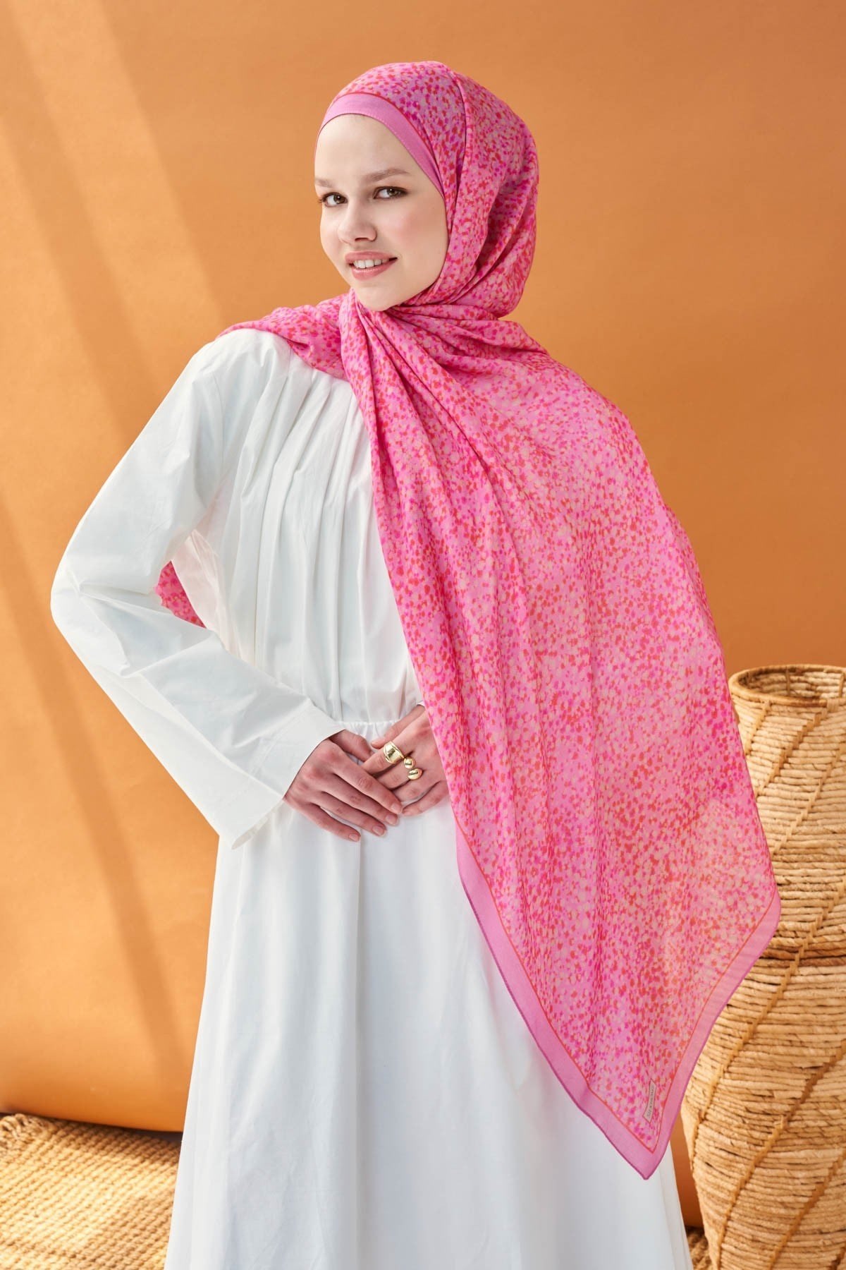 Riva Şal Tencel Secret Garden Pembe