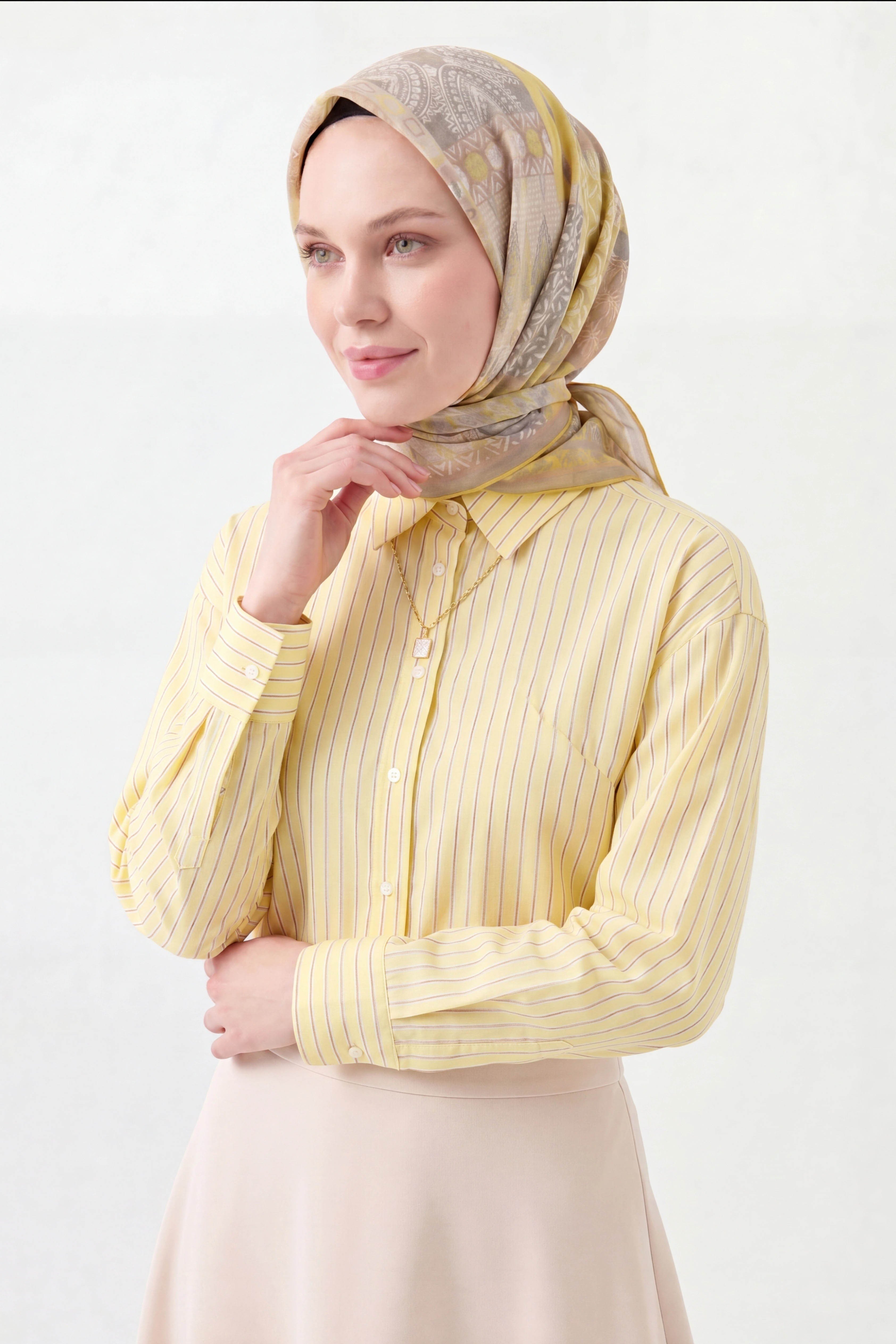 Soft Eşarp Authentic Sarı