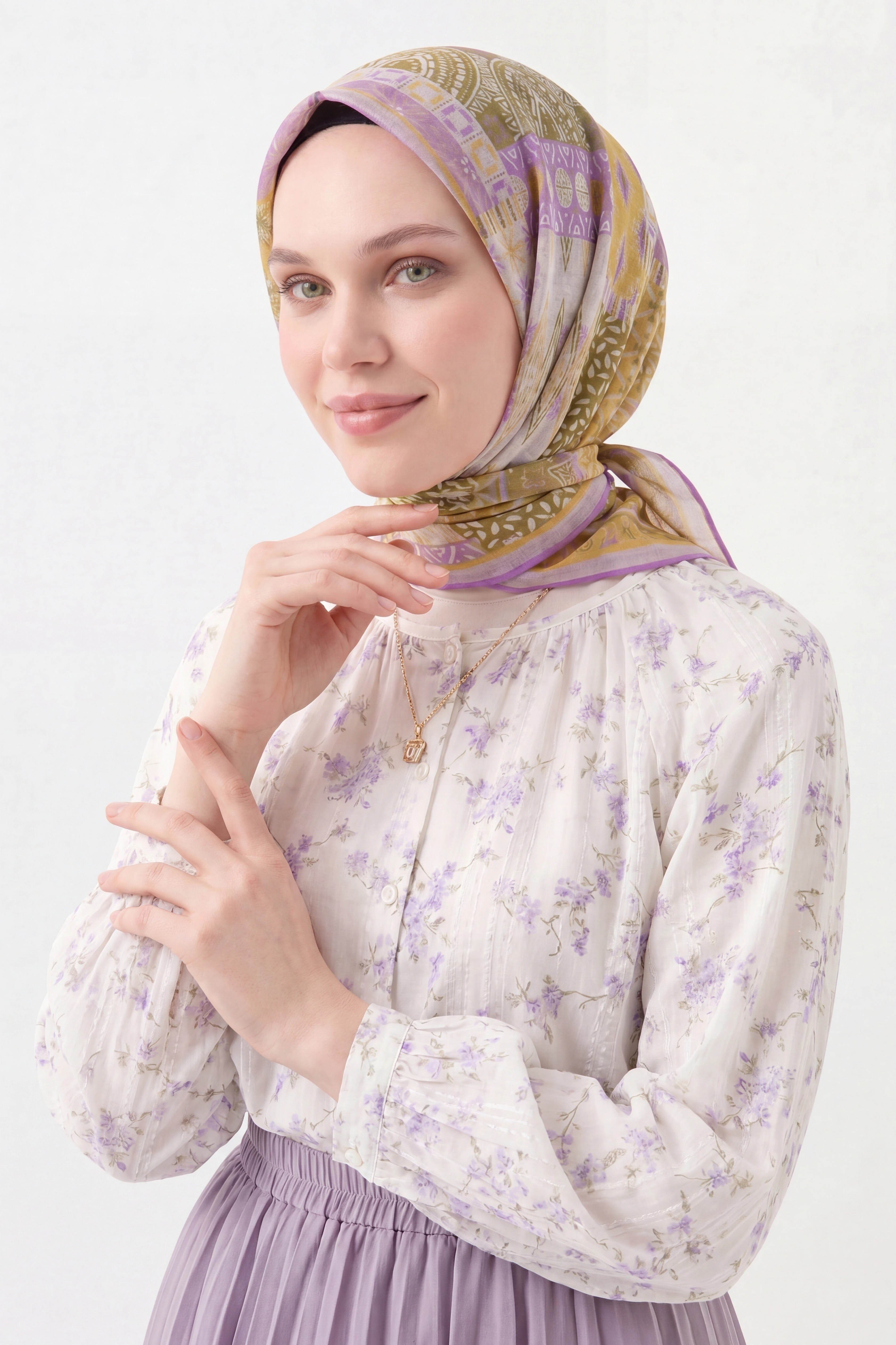 Soft Eşarp Authentic Yağ Yeşili