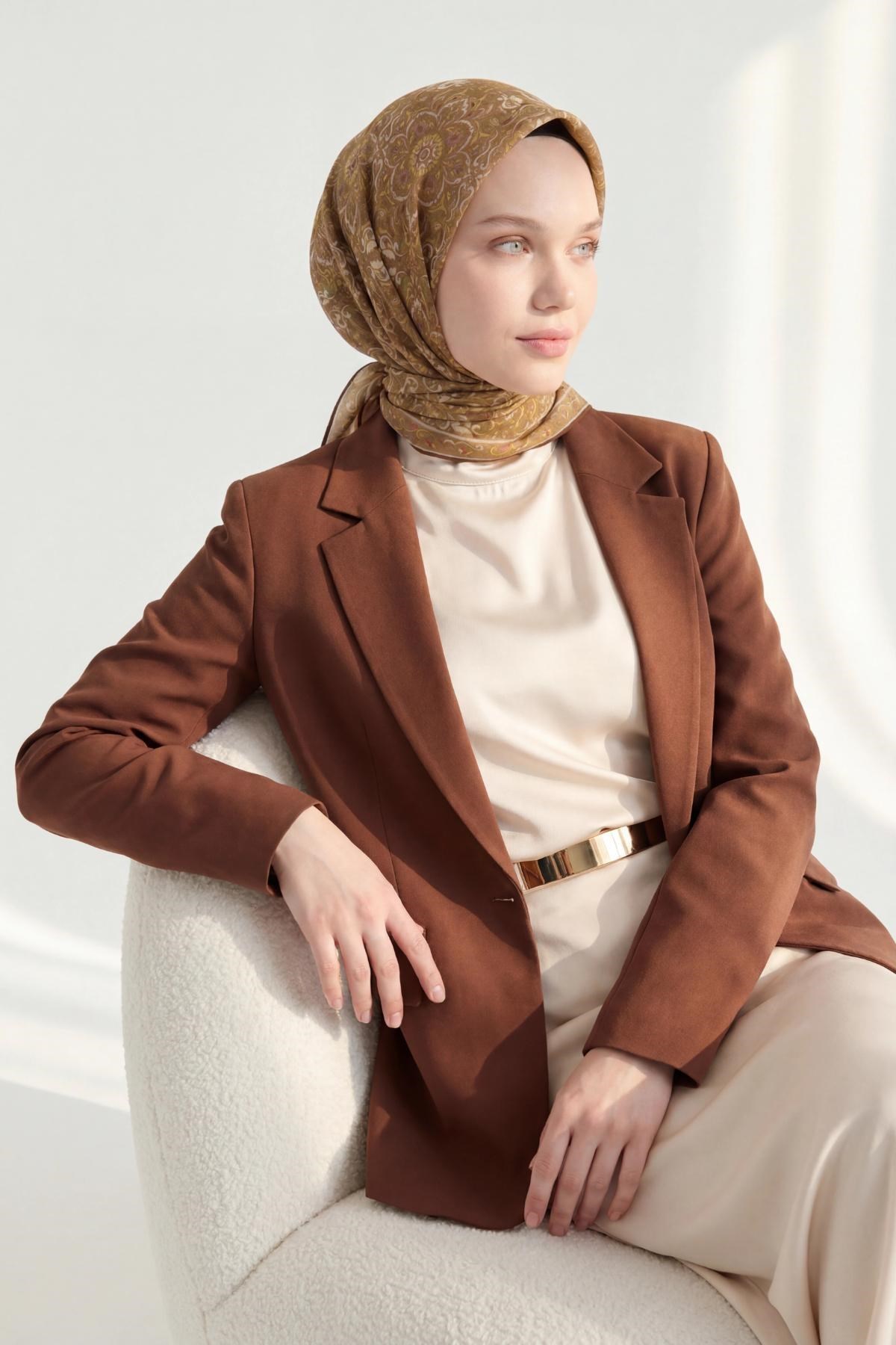 Soft Eşarp Olive 90x90