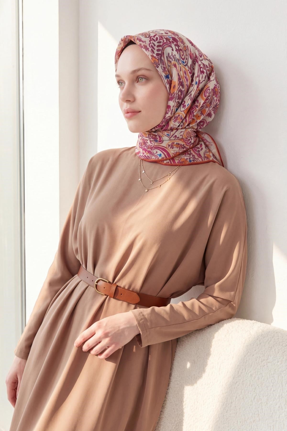 Soft Eşarp Perla Fuşya 90x90
