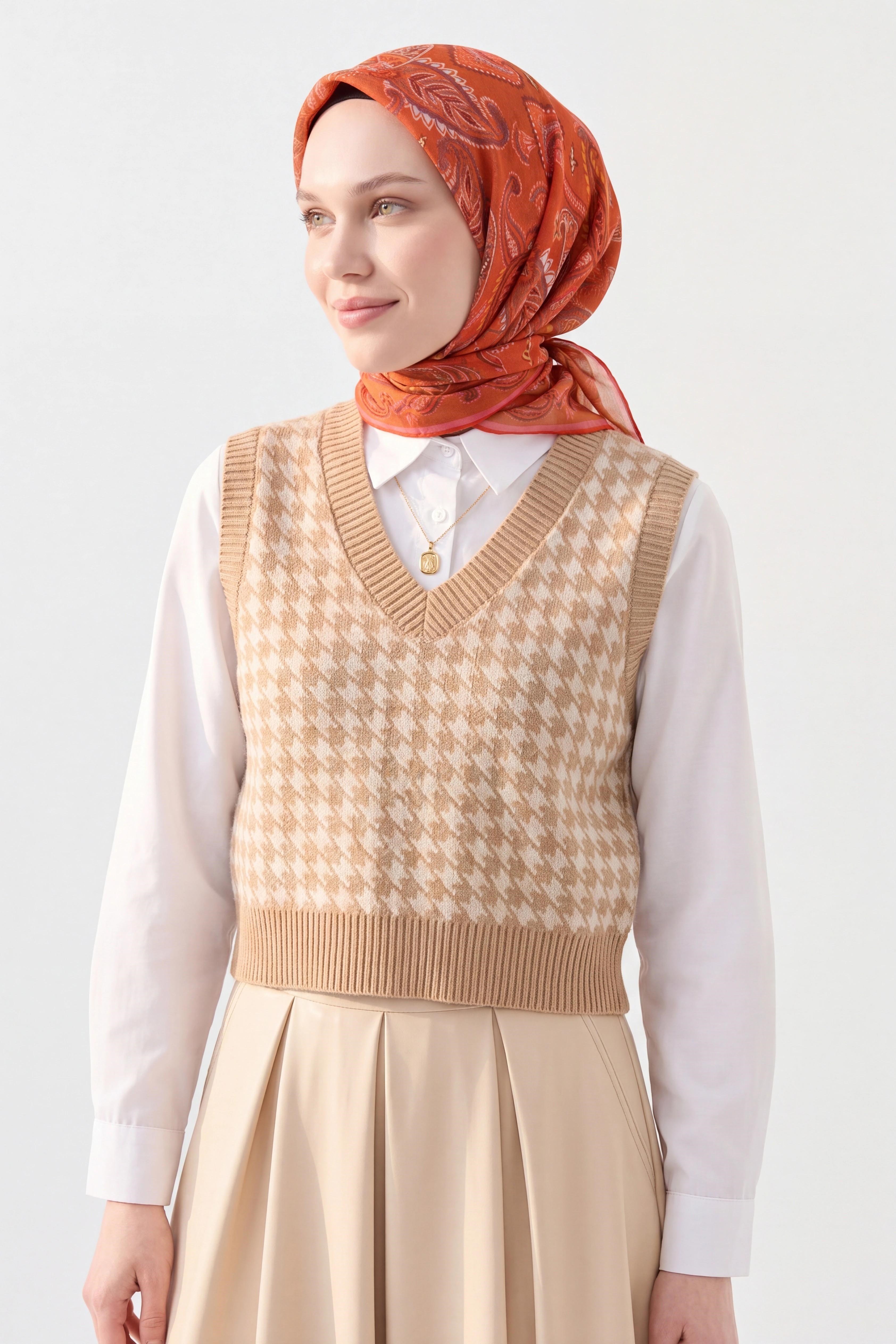 Soft Eşarp Şal Motif Turuncu