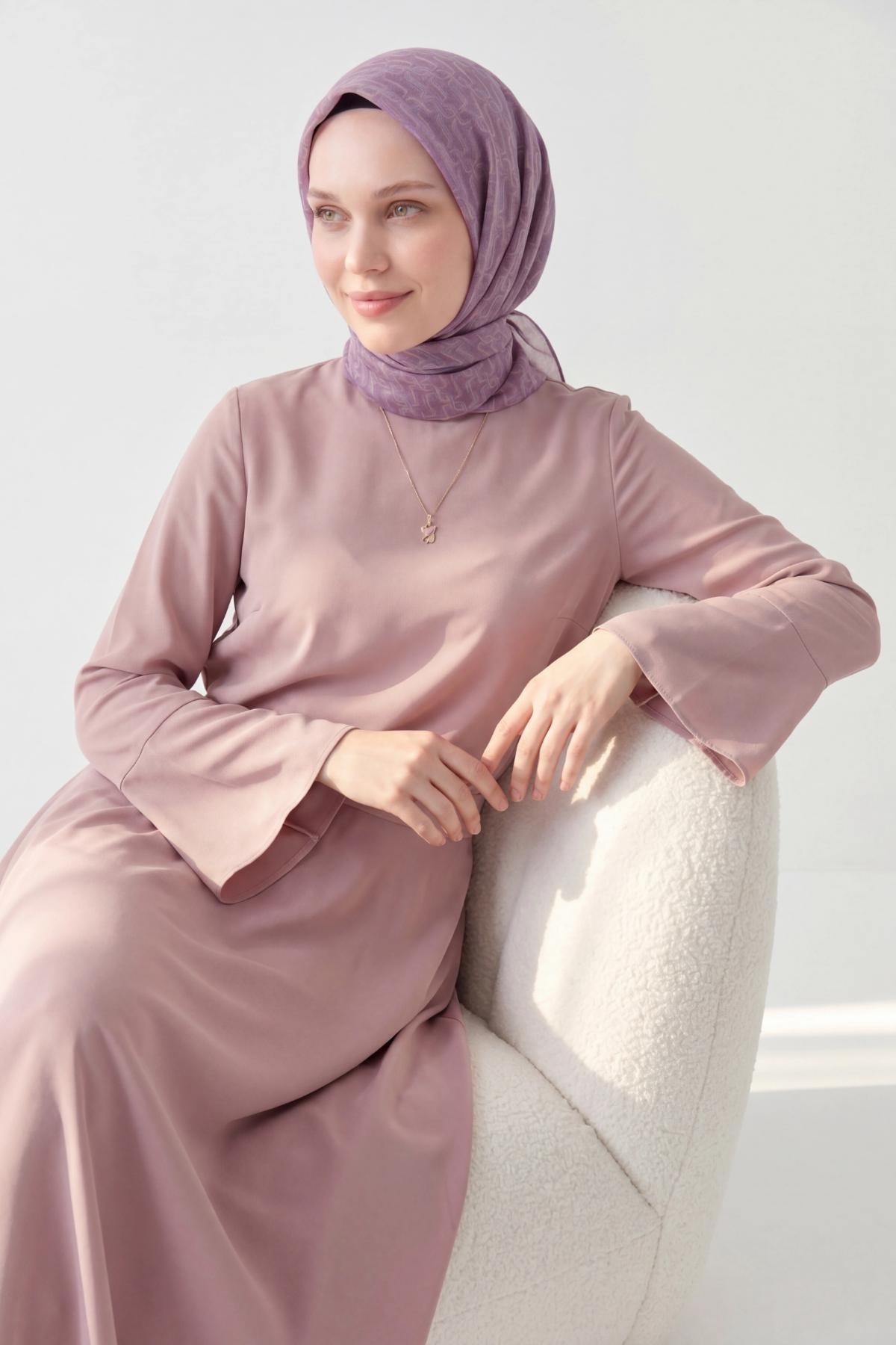 Soft Eşarp Zincir Desen Mor 90x90