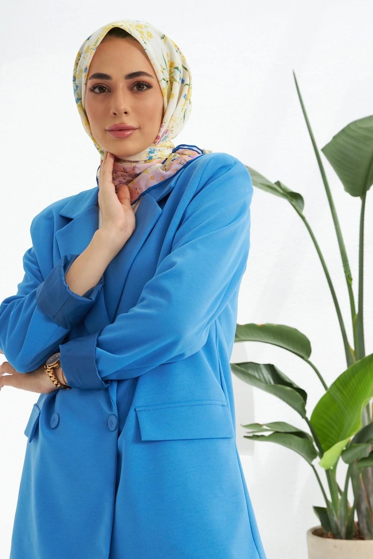 Sümbül Lila Pamuk Viskon Eşarp