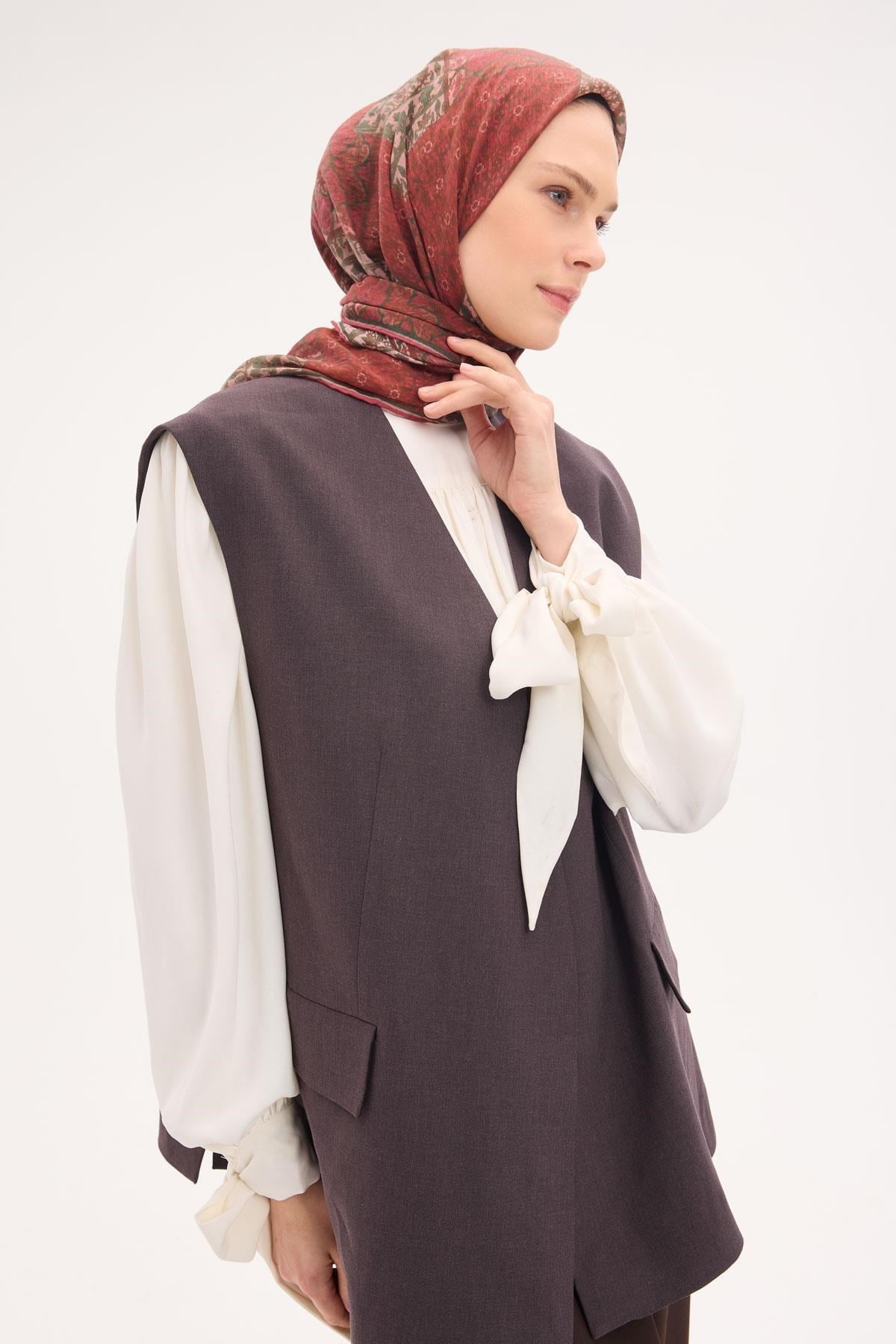 Tencel Monare Eşarp Osmanlı Desen Narçiçeği 90X90
