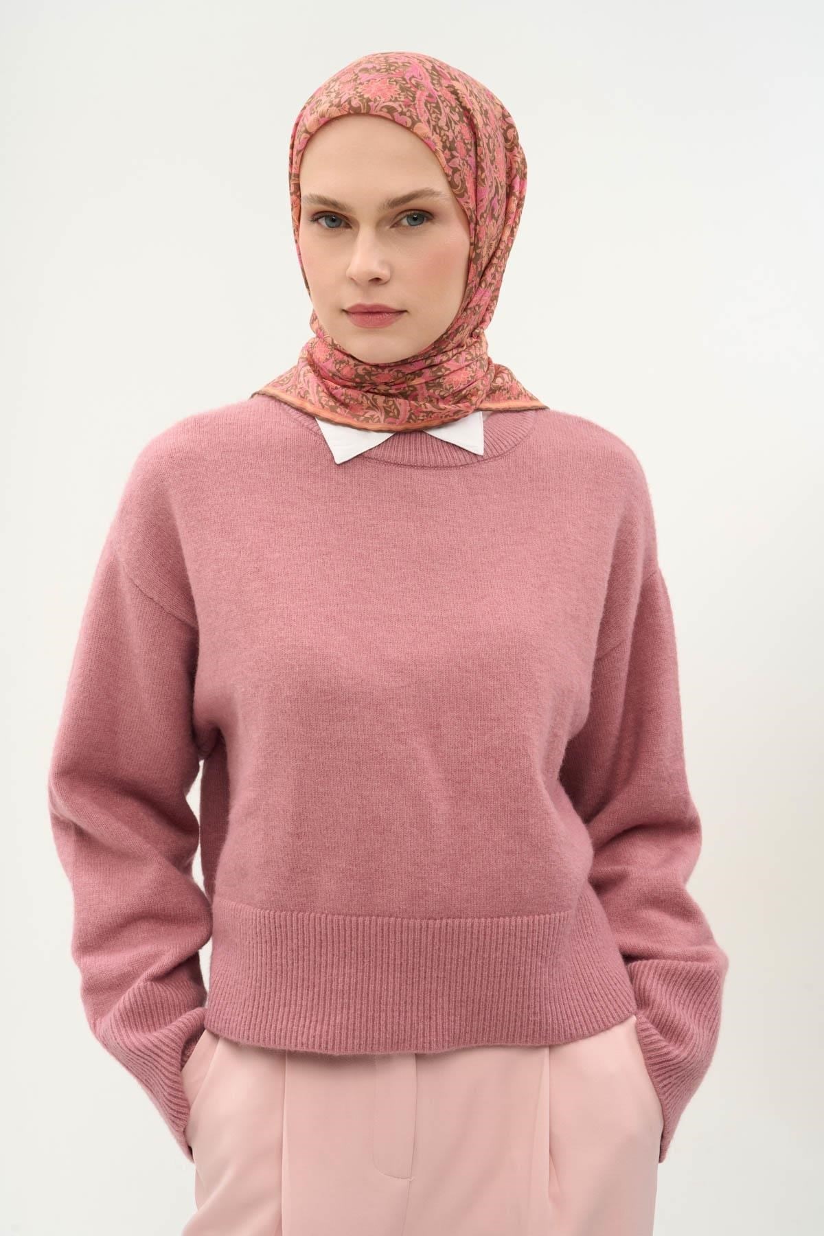 Tencel Monare Eşarp Papatya Desen Haki 90X90