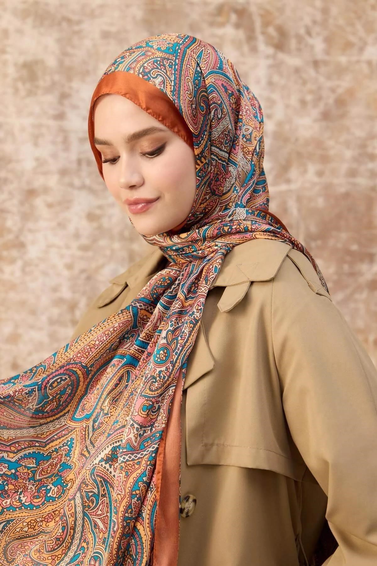 Turuncu Hint Vual Şal - 5003-04