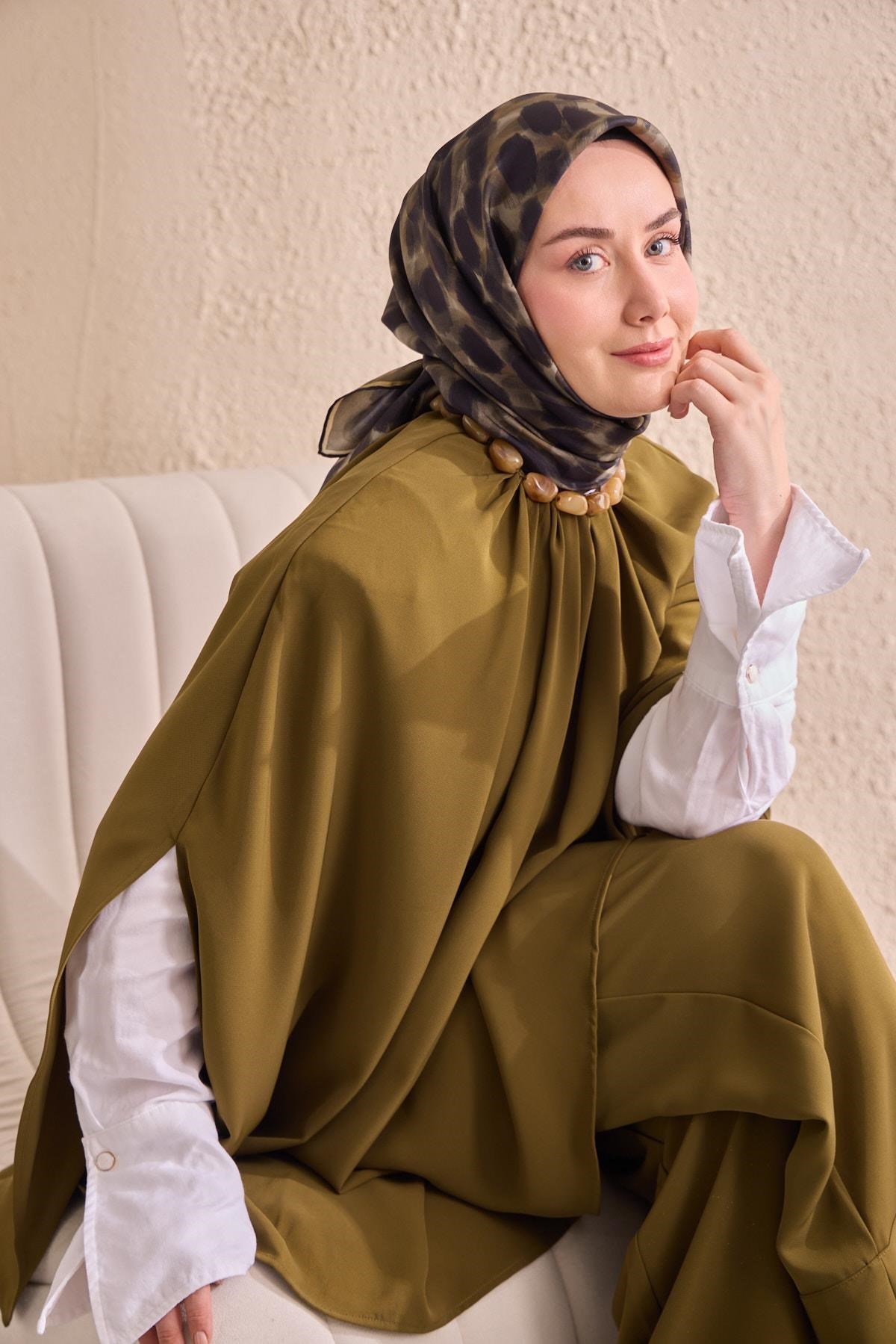 Twill İpek Eşarp Noiré Asker Yeşili 90x90