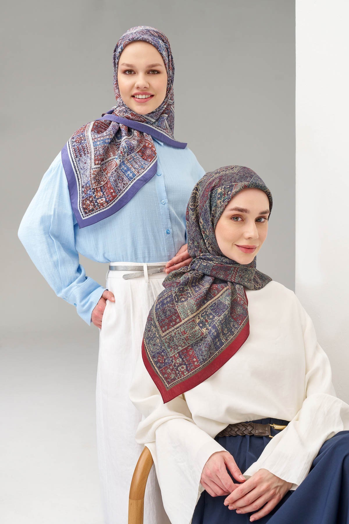 Velora Eşarp Etnik Desen Taba 90x90
