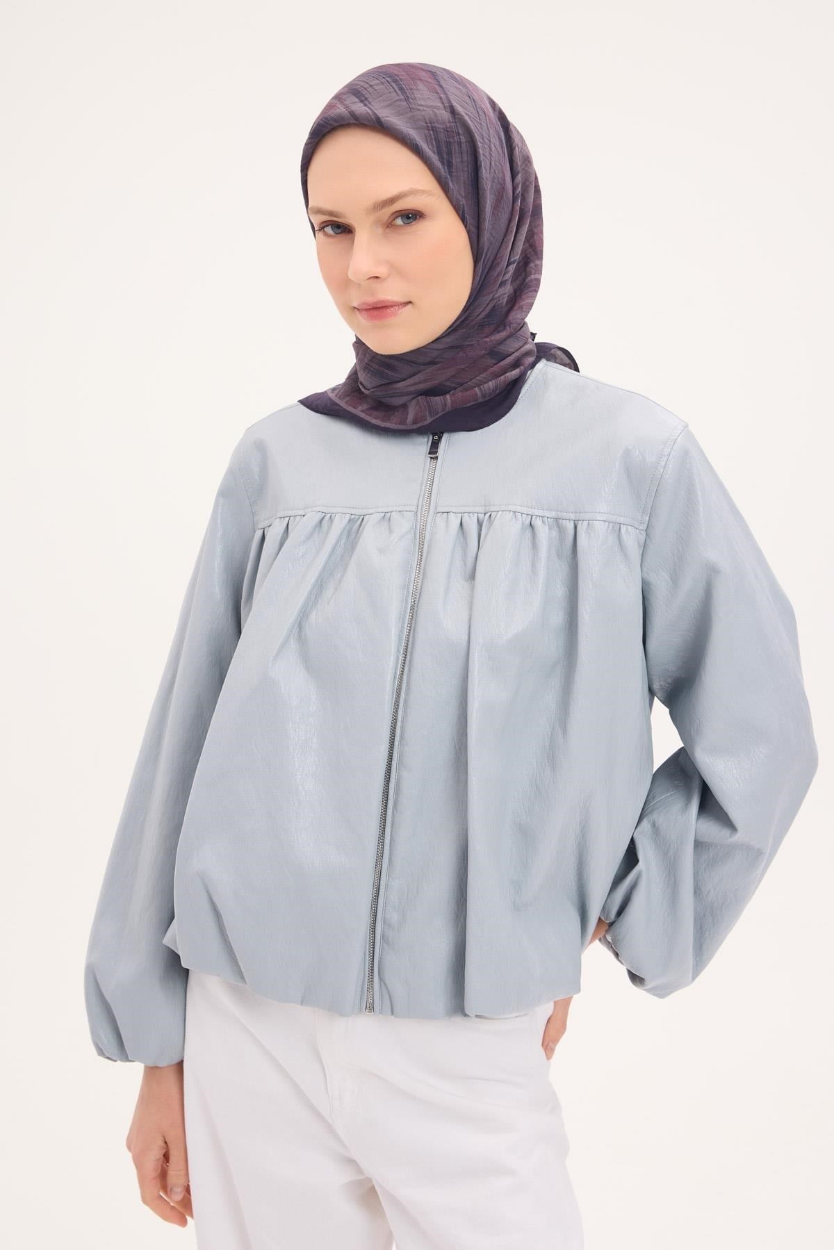 Velora Eşarp Sulu Boya Desen Mürdüm 90X90