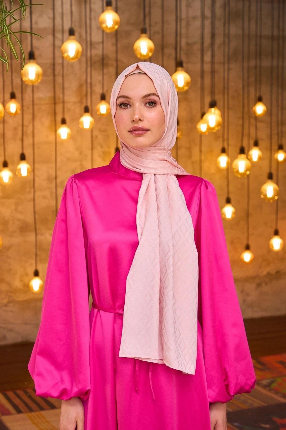 Yaz Işıltısı Koleksiyonu İpeksi Jakar Şal Şeker Pembe 9015-02