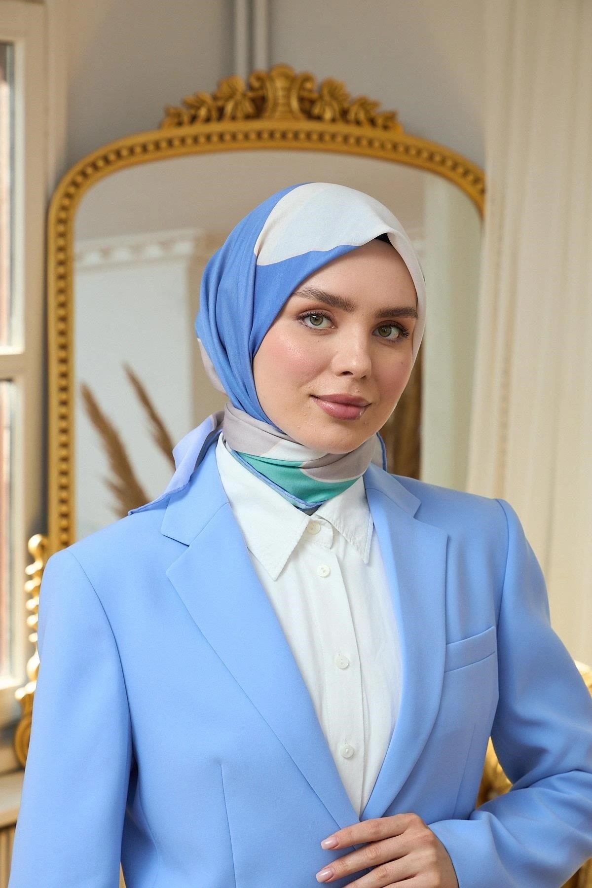 Yaz Işıltısı Koleksiyonu Soft Eşarp İndigo Vizon 1190-10