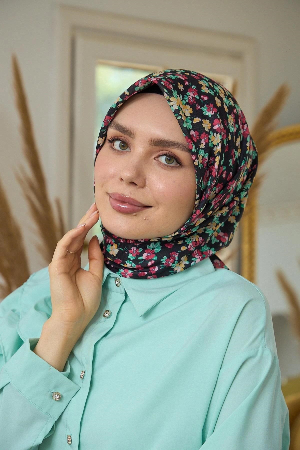 Yaz Işıltısı Koleksiyonu Soft Eşarp Siyah Sarı 1191-01