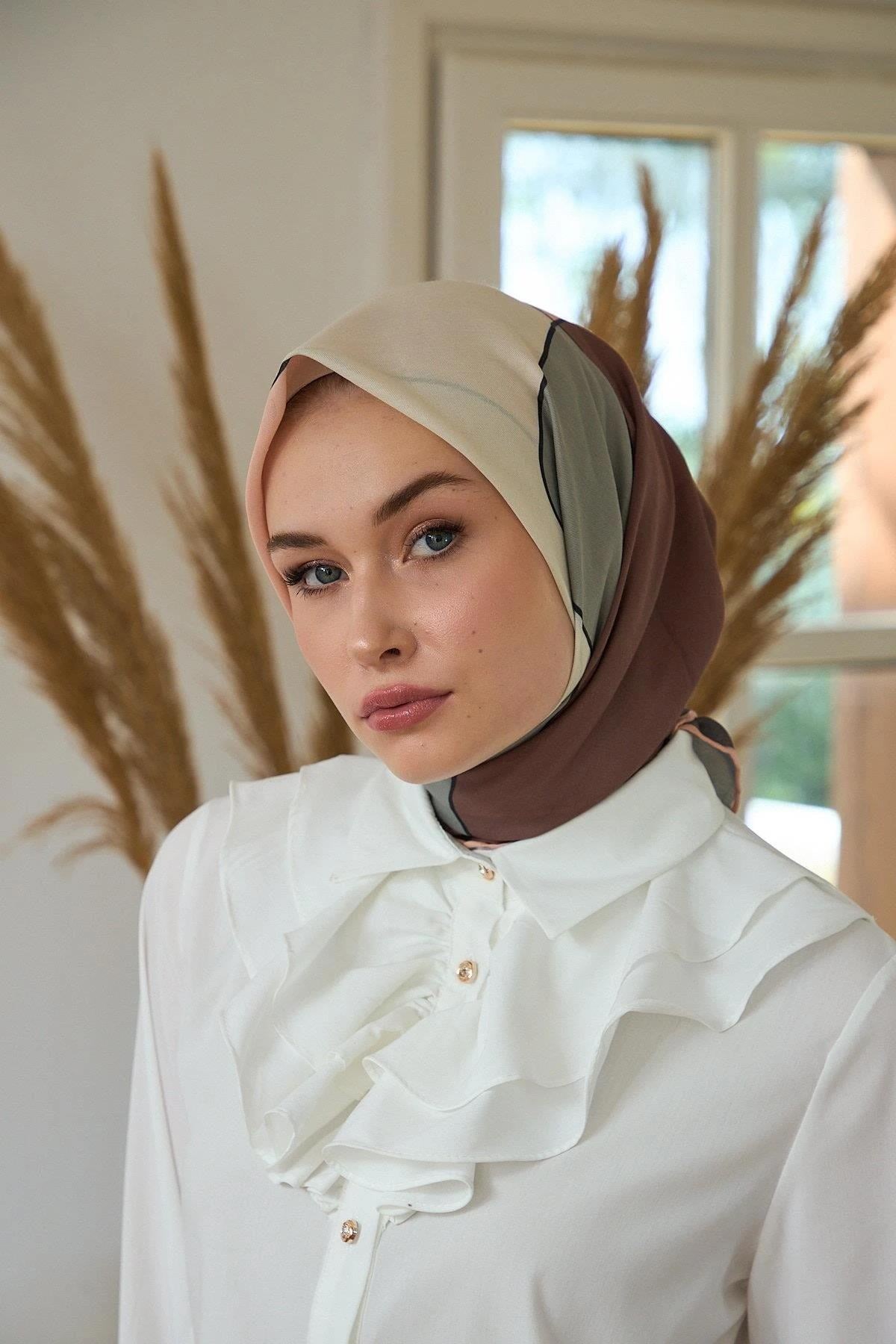 Yaz Işıltısı Koleksiyonu Soft Eşarp Somon Kahve 1190-01