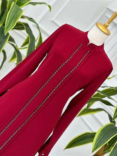 3 Pile Şerit Tunik 735 T-24 Kırmızı