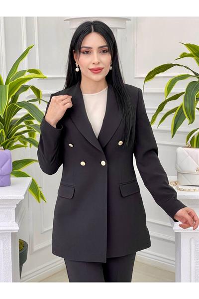 4 Düğme Ceketli Takım 3316 Siyah