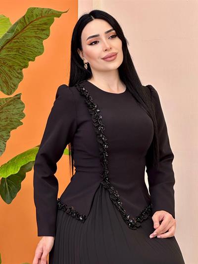 Abiye Etek Ceket Takım 5366 T-25 Siyah