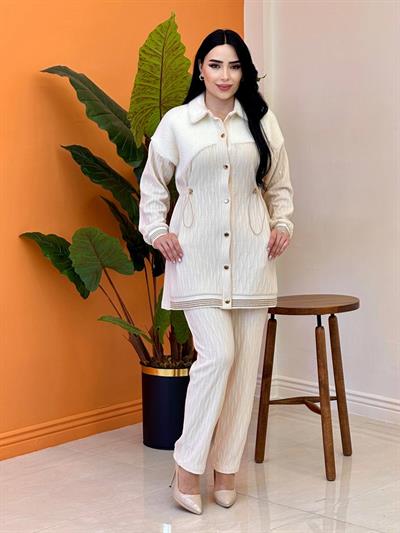 Angora Detay ÖrmeTakım 2532 T-25 Ekru