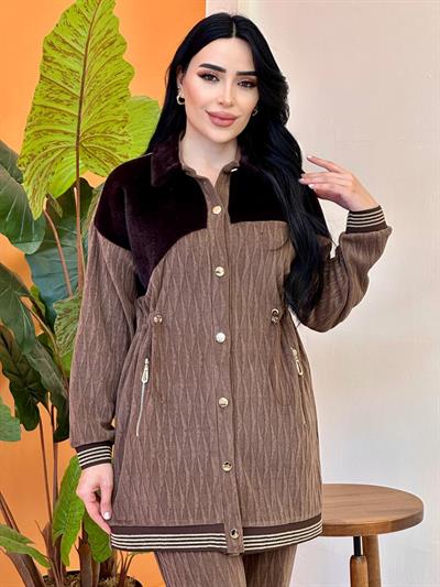Angora Detay ÖrmeTakım 2532 T-25 Kahverengi