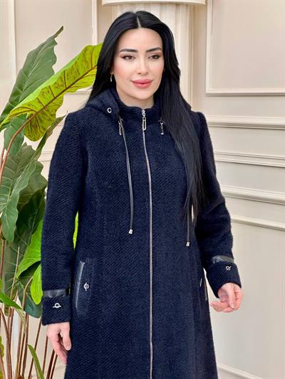 Angora Kapişonlu Kaban 7430 t-24 Siyah