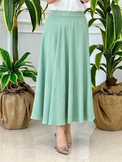 Ayrobin Kraşlı Etek 420057 t-24 Mint yeşili