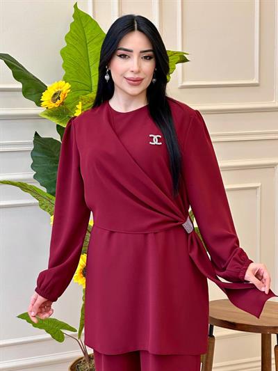 Bağlama Detay Battal İkili Takım 1224 t-25 Bordo
