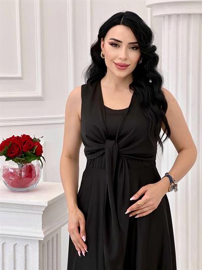 Bağlamalı Saten Abiye 4193 t-24 Siyah