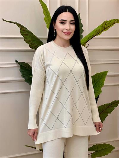 Baklava Taş Triko Takım 24231 t-24 Ekru